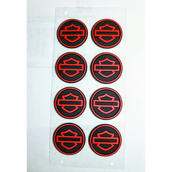 NEW!! 8pk OEM  Harley Davidson Defiance medallion inserts bulk & orange emblem - Picture 1 of 2